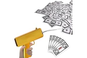 YERDOS Money Gun Super Toys Paper Playing Spary Money Toys Make it Rain, 100pcs Prop Money Cash, Prop Gun Make it Rain, Handheld Cash for Game Movies Party，gift,3 pieces of AA batteries,not included
