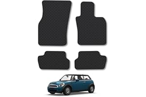 CAR MAT CO Mini Cooper (2014+) [3 Door] [F56] Rubber Car Mats Accessories Tailored Fit Compatible Accessory Waterproof Protection Non-Slip Floor Mats Full Coverage Durable Front Rear Set Coverage