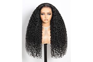MEGALOOK Capelli Veri 13x6 HD Lace Front Wig Human Hair Upgraded Pre Plucked Pre-Bleached Pre-Cut Ear-To-Ear Frontal Drawstring Curly Wigs With Tapes Glueless Wig Deep Wave Human Hair Wigs 30 Inch