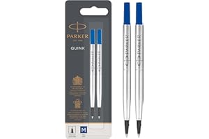 Recargas de rollerball Parker | Punta mediana | Tinta QUINK azul | 2 unidades
