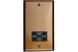 Varilight Dual Voltage Shaver Socket 230V/115V Brushed Bronze