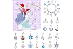 sudatong Jewelry Advent Calendar 2025 for Girls Age 6-12 - DIY Frozen Charm Bracelet Making Kit with 24 Surprises, Christmas Countdown Gift for Kids