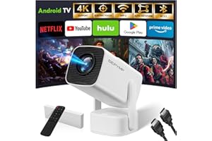 Proiettore Portatile 4K,SEPYMP 2025 Upgraded Android 13 Proiettore| 4K e 1080P HD | WiFi 6 e Bluetooth 5.2 | Compatibile con TV Stick, PS5, Laptop, HDMI, USB