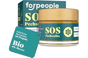 ‎4 PEOPLE WHO CARE forpeople Pechsalbe 50ml · BIO Harzsalbe mit Lärchenharz für Gesicht & Körper · Bienensalbe gegen Mitesser & große Poren · Creme mit Bienenwachs · Aktiv gegen Schmerzen · Propolis Wund- und Heilsalbe