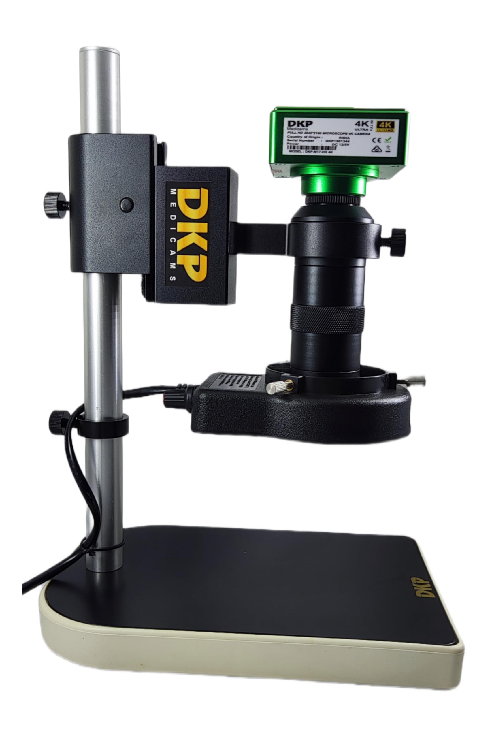 DKP Medicams Microscope 4K HDMI/USB Industrial Microscope Camera 4K 60FPS 130X C-Mount Lens LED Light for Repair Soldering Chip