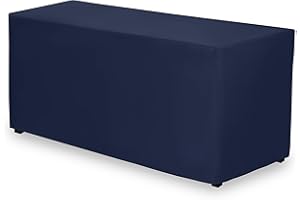 Gee Di Moda Fitted Tablecloth - 72 x 30 Inch Navy Blue Fitted Tablecloth for 6 Ft Rectangle & Buffet Table - Heavy Duty Washable Fabric - For Holiday, Party, Dinner & Wedding