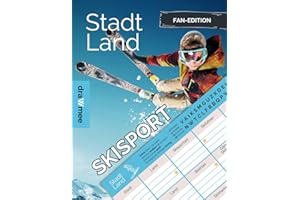 Stadt Land Skisport: Fan-Edition Quiz Geschenk für Ski-Fahrer: Spieleblock mit 35 Blatt Din-A4 (Seiten zum Ausschneiden)