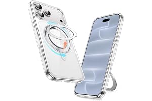 JETech 360 Grader Roterbart Ringställ Skal för iPhone 18 Pro Max, Klar