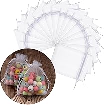 Jexila – 100 bolsas de organza transparentes de 5 x 7 pulgadas con