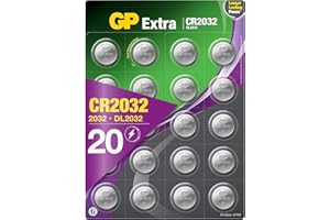 GP Extra Lithium Knopfzellen CR2032 3V | 20 Stück Batterien CR 2032 | 2032 Knopfzelle 3 Volt ideal als Airtag Batterie, für LED-Beleuchtung, Autoschlüssel etc.