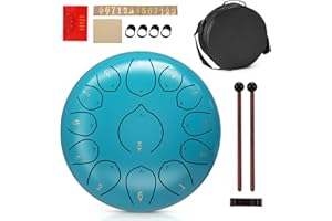 HELANGEL 14 Inch 15 Note Steel Tongue Drum with Mallets & Bag, Handpan Drum with 15 Precisely Tuned Notes for Meditation, Relaxation, Yoga, Music Lovers & Beginners