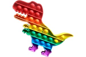 BUYVERSE Juguete Fidget para estallar Burbujas de Silicona, Tipo sensorial, antiestrés, Multicolor, Modelo Dinosaurio