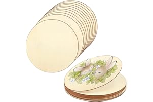 Yitobici Disques Ronds en Bois Naturel, 30 Pièces de 10 cm, pour Artisanat, Pyrogravure, Peinture, Décorations Suspendues