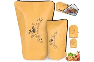 HUIJUKEJI BBQ Blanket for Resting Meat, 2Pcs Meat Resting Blanket, Reusable Smoker Grilling Meat Insulated Resting Bag with Wide Mouth for Large Brisket Beef Pork Shoulders Turkeys