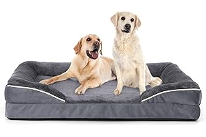 Afoddon Orthopedic Dog Bed for Extra Large dogs up to 54 kg, Thick Egg-Crate Bolster Dog Sofa Couch Bed with Removable Washable Cover and Nonskid Bottom Pet Sofa beds for Comfortable Sleep
