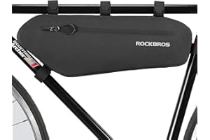 ROCKBROS Bike Frame Bag Waterproof Bike Triangle Frame Bag Reflective Top Tube Bag Large Capacity Black Bike Accessories for MTB, Road Bike