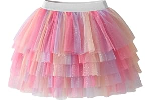 DXTON Falda de Niñas Vestido de tutú de Baile Falda de Traje de Princesa Falda de Ballet de Lentejuelas 2-8 años