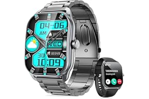 HAULVEAN Smartwatch Uomo Donna, fitness tracker da 2,01” con 120+ modalità sportive Monitor della frequenza cardiaca e del sonno e dell'ossigeno nel sangue, orologio fitness impermeabile IP68 per Android iOS