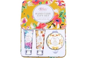 BODY & EARTH # LOVE Hand Cream Gift Set for Women - Hand Lotion Set with Shea Butter, Skin Care Gift Box Includes 2 Hand Cream & Exfoliating Cream, Gifts for Her, Birthday Gifts,Mothers Day Gifts Christmas gifts
