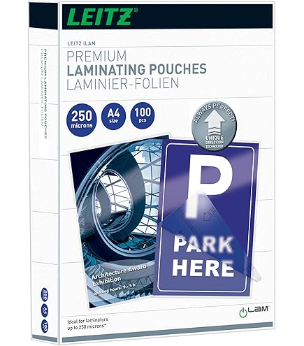 Leitz iLAM Laminating Machine Home Office A4, Ideal For Home and Hobby Use, Compact, Low Temperature, For 80 to 100 Micron, 8.2 x 12.5 x 37 Centimeters, Light Grey, 73660080