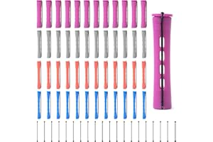 Jubaopen 96PCS rulos para el pelo Varillas de Permanente de Cabello Barras de Permanente de Cabello con Banda de Goma Negra para Mujeres Peluquería Herramientas de Peinado Cabello DIY（4 Tipos）