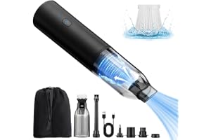 icyant Aspirapolvere Portatile, 3 IN 1 Ricaricabile Aspirapolvere Auto, 5200mAh Aspirabriciole Senza Fili con Luce a LED, mini aspirapolvere auto per Casa, Auto, Ufficio