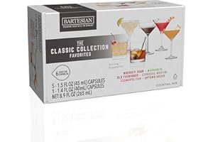 Bartesian The Classic Collection Cocktail Mixer Capsules, Variety Pack of 6 Cocktail Capsules, for Bartesian Premium Cocktail Maker (55524)