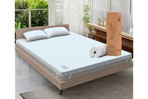 SLEEPY OWL 3 Inch Memory Foam Mattress Topper DOUBLE Bed, 7cm Thick Gel Infused Orthopedic Mattress Pad for Back Pain, Removable Washable Zipped Cover with Elastic Straps (Double 135x190, 7 cm)