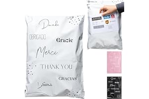 ‎EMBALLAX 50 Versandtaschen MIT VERSANDSCHEIN - 40x30cm - 100% UNDURCHSICHTIG/WIDERSTANDSFÄHIG/WASSERDICHT - Versandtüten für Kleidung - Warensendung Umschlag für Kartons - Versandbeutel - Versandtasche - Danke