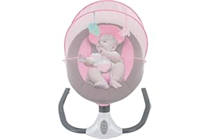WALENSEE Dondolo Neonati Elettrico Sdraietta Neonati 0-12 Kg Per Bambini Con Bluetooth, Usb, Rosa