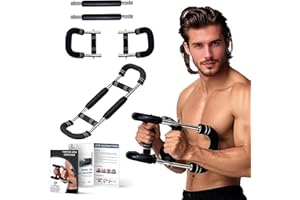 TOPtoper Twister Armtrainer – Verstellbares Brust Trainingsgerät 60-160 lbs, Portable Power Twister Stange mit abnehmbarem Design – Fitnessübungen überall Fitnessgeräte für Zuhause