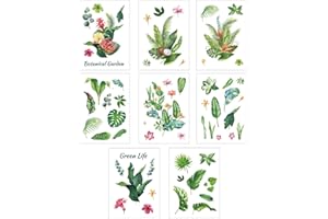 CRASPIRE Decalcomanie per Piante Tropicali Adesivi per Fiori Adesivi per Finestre Green Life Adesivi Da Parete In Vinile Rimovibili Impermeabili per Decorazioni Da Giardino, Camera Da Letto, Soggiorno