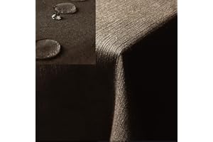 JEMIDI Mantel Mesa Rectangular 160 x 220 cm - Manteles Antimanchas Ovalado Repelente al Agua - Mantel Exterior Jardin e Interior imitación de Lino - para Cocina Comedor terraza