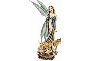 JOH. VOGLER GMBH Vogler 770-4026 - Figura de hada del bosque con lobos (27 cm), diseño de hadas