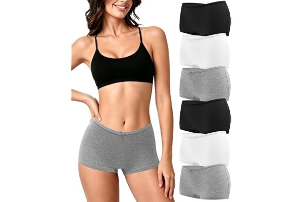 Desanlapi Trosor, dam, bomull, boxershorts, dam, trosor, bomullsslips för dam, hotpants, hipster, 6-pack, mjuka, bekväma shorts, underkläder