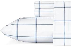 Nautica Set di biancheria da letto in percalle di cotone, fresco e fresco, leggero e traspirante, 100% blu/bianco, queen size