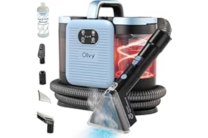 Olvy Teppichreiniger PRO – Nasssauger Polsterreiniger mit Dampf – 100°C Steam Cleaner – Sofa Reiniger Gerät – Polster Sauger Nass – inkl. Reinigungsmittel – 1650W – Matratzenreiniger