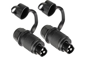 DARKGUARD 2 pezzi Spina 3 Poli Trattore 12v 24v,Norma DIN 9680,Impermeabile,Spina 3Poli per Macchine Agricole,Spina 3Poli 12v Maschio,Spina 3Poli per Rimorchio Camion Trattori Barca RV (Spina K2)