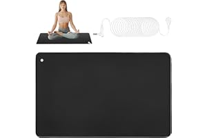 XUBX Mata Uziemiająca, Mata Uziemiająca dla Lepszego snu, 40 * 60 cm, Uniwersalna Podkładka Uziemiająca, duża Czarna Podkładka Uziemiająca, do Użytku w Domu, Biurze, Pracy - Mata Uziemiająca