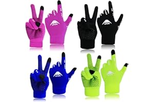 ‎LOVMEAD LOVMEAD 4 Paar Kinder Handschuhe Winter Fahrradhandschuhe Strickhandschuhe Touchscreen 4-12 Jahre, Jungen Mädchen Winterhandschuhe Warm Winddicht Anti Rutsch Sport Laufen