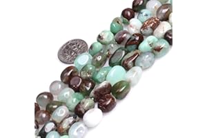 GEM-INSIDE CREATE YOUR OWN FASHION Perles baroques en pierre semi-précieuse naturelle de jade d'Australie verte de 8 x 12 mm pour la fabrication de bijoux