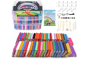 Pate Polymere - 46 Couleurs 1.28Kg/2.80LB Pate Polymère Set, Kit Pate Coffret, Pate a modeler,Loisirs Créatifs,Cadeaux anniversaire enfant,Cadeau de noël enfant (46 Couleur)