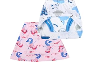 MOEMOE BABY Culotte Apprentissage Propreté Fille | Jupe de Couche | Jupe Apprentissage Propreté Enfant | Culotte d'apprentissage Enfant Lavables Jupe,Lot de 2