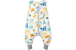 WYTbaby Śpiwór z nogawkami 1.0 Tog ze 100% bawełny – miękki całoroczny śpiwór dla niemowląt – bez rękawów – idealny do spania i ciepła – idealny dla chłopców i dziewczynek