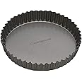 MasterClass KCMCHB39 20 cm Loose Bottomed Tart Tin with PFOA Non Stick, Robust 1 mm Thick Carbon Steel, 8 Inch Fluted Round Q