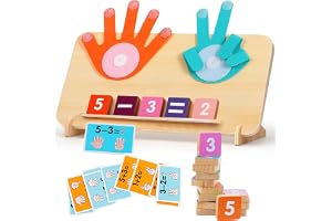 Trämatematik Räkna Lärande för Barn, Montessori Matematik Leksak från 4-7 År, Fingerräkningsmatteleksaker för Pojkar