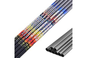 SHARROW Tiro con L'Arco Albero di Freccia de Carbonio 31 Pollice Aste per Frecce in Puro Carbonio Spine 250-600 ID 6.2mm per Frecce Fatte in Casa