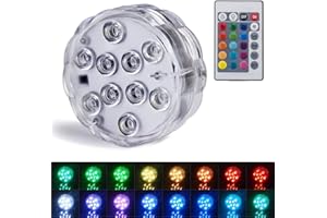 POCKETMAN Pool Lights Submersible Led Lights with Remote Controlled Waterproof Underwater Lights 16 Colors Changing LED Decorative Lights for Floating Lighting Up Vase,Fish Tank,Wedding,Christmas (1 Pack)