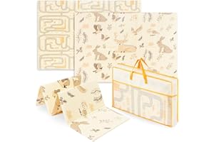 Mamabrum Baby Mats for Floor Play - Waterproof and Soft Padded Play Matt for Toddlers - Double-Sided Foldable Tummy Time Large Mat 180 x 120 x 1 cm - Design for Crawling, Learning and Development