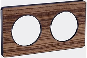 Schneider Electric - Odace Touch, plaque Bois Zeb. avec liseré Anth. 2 postes horiz/vert entraxe 71mm - S540804P4